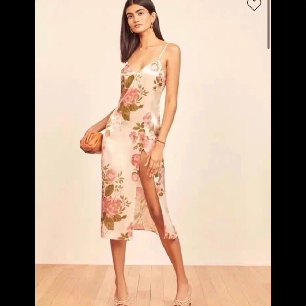 reformation britten dress  100% silk